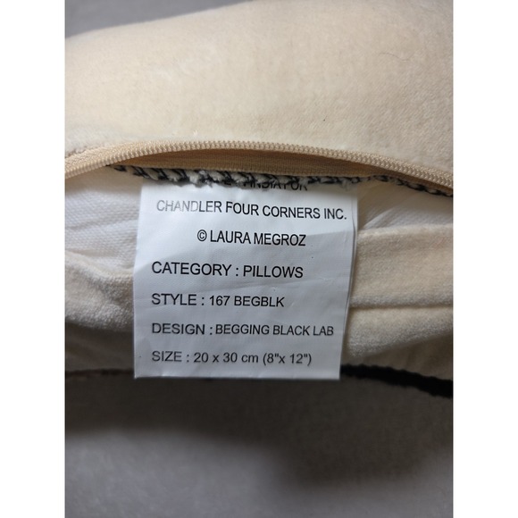 Chandler 4 Corners Begging Yellow Black Lab Wool Throw Pillows Laura Megroz 8x12 - Picture 10 of 13